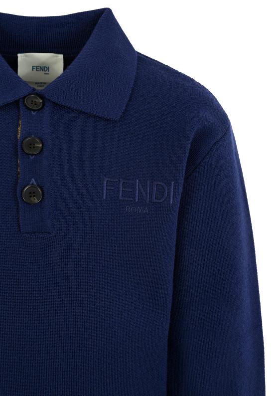 25FW [키즈] 펜디 폴로 셔츠 JMG128 AUKU F1I11 BLUE - FENDI