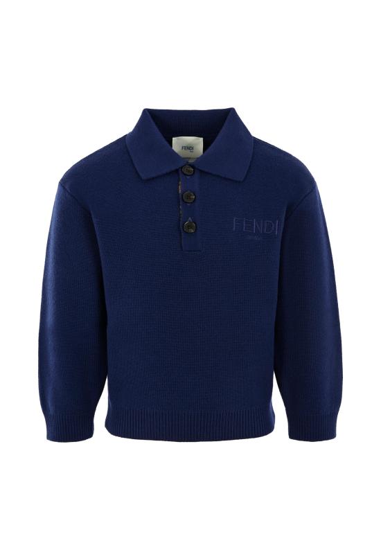 25FW [키즈] 펜디 폴로 셔츠 JMG128 AUKU F1I11 BLUE