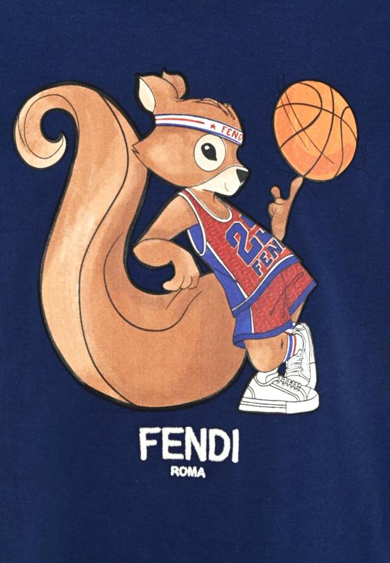 26SS [키즈] 펜디 티셔츠 JUI195 7AJ F1I11 BLUE - FENDI