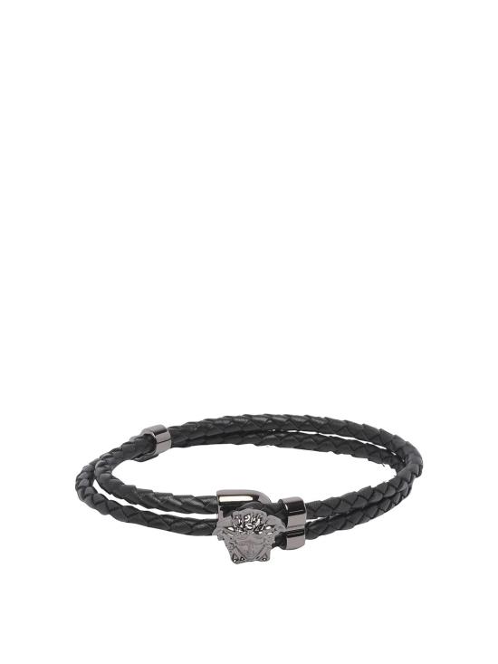 26SS 베르사체 메두사 레더 브레이슬릿 DG05579DMTND41UB Black
