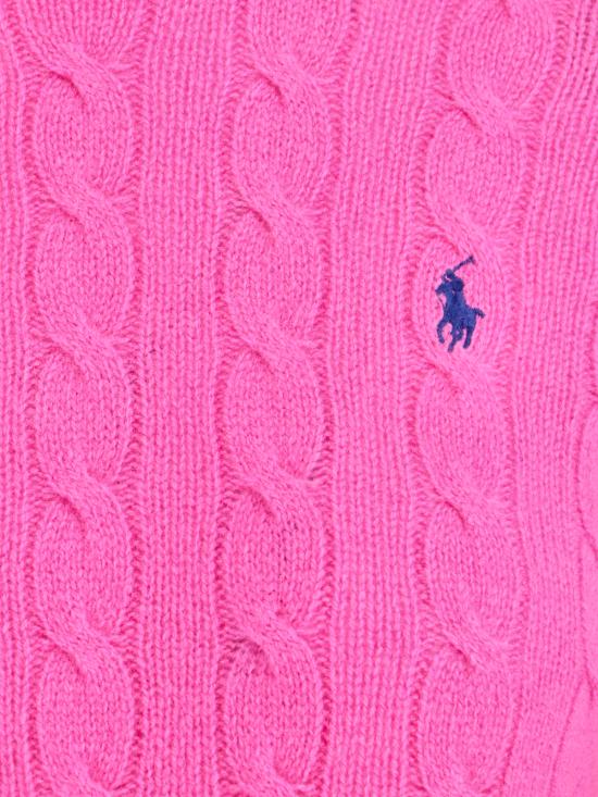 25FW 폴로 랄프로렌 폴로 자수 케이블 니트 스웨터 211 971865 008 Pink - POLO RALPH LAUREN