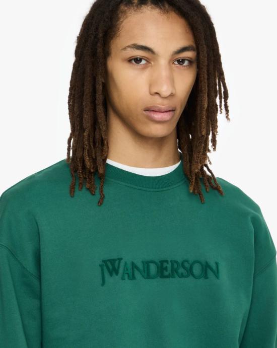 25FW JW앤더슨 긴팔 티셔츠 JW0215PG1632 591 Green - JW ANDERSON