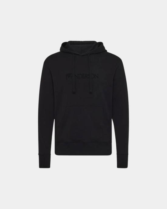 24FW JW앤더슨 로고 패치 포켓 후드 티셔츠 JW0214PG1632 999 Black