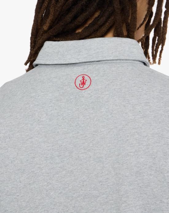 25FW JW앤더슨 폴로 티셔츠 JO0275PG1632 945 Mid grey melange - JW ANDERSON