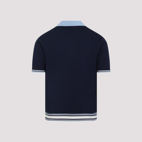 25FW 카사블랑카 폴로 티셔츠 MPF25KW100201 BLUE - CASABLANCA