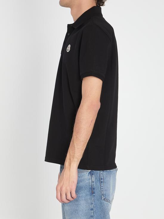 25FW 몽클레어 로고 패치 코튼 피케 폴로 셔츠  K20918A0001484556 999 BLACK - MONCLER