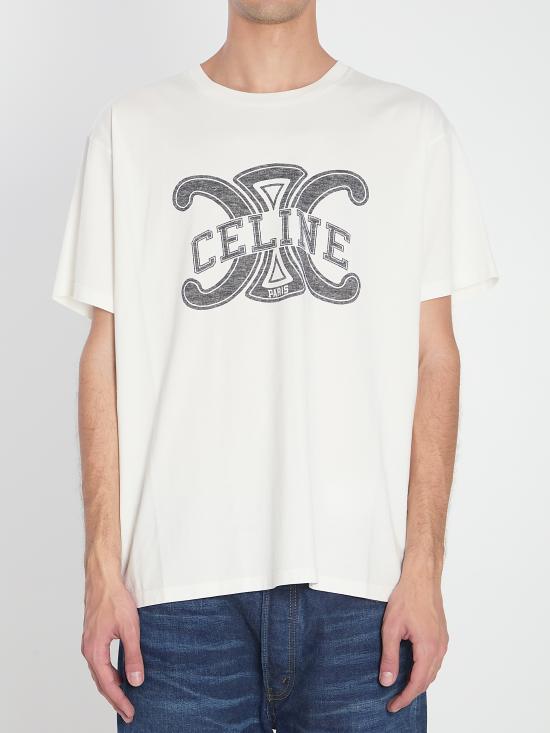 25FW 셀린느 반팔 티셔츠 RX0BO671Q 01OB WHITE