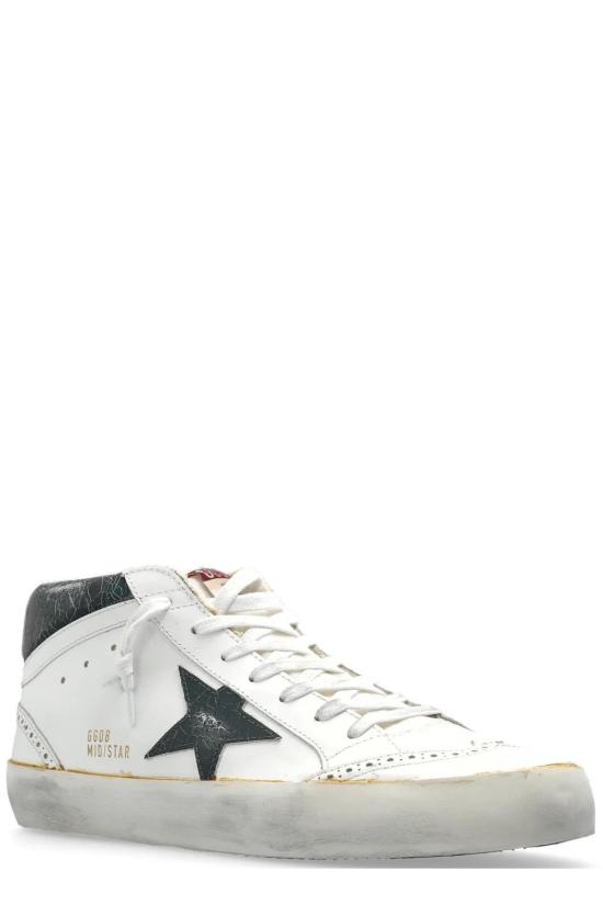 25FW 골든구스 미드스타 스니커즈 GMF00123F00453211488 WHITE IVORY EMERALD GREEN - GOLDEN GOOSE