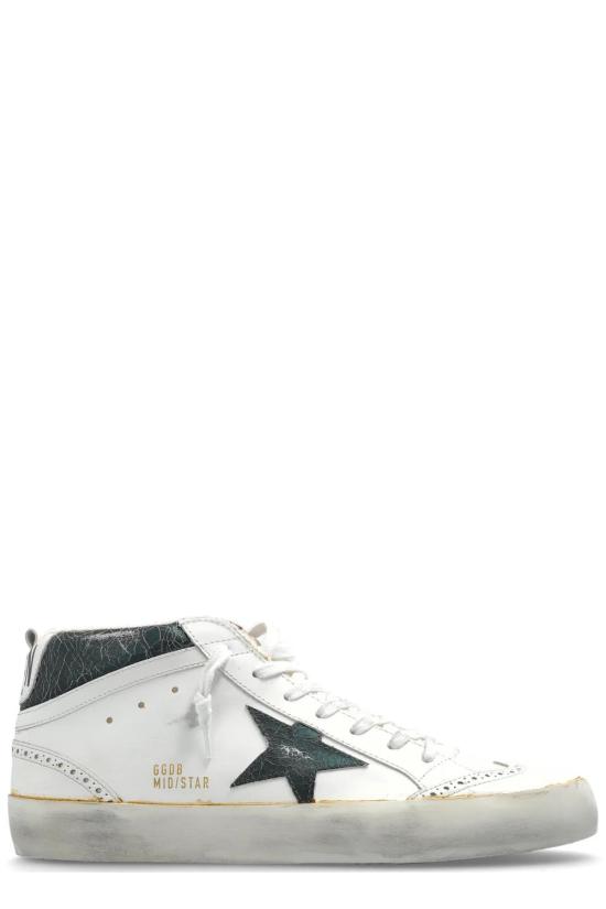 25FW 골든구스 미드스타 스니커즈 GMF00123F00453211488 WHITE IVORY EMERALD GREEN