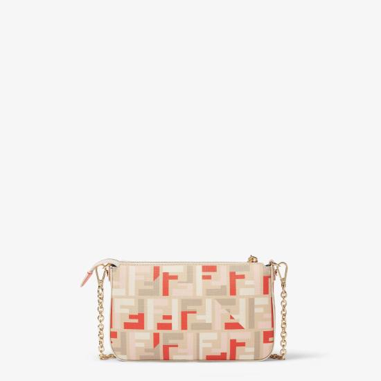 25FW 펜디 FF 패브릭 체인 바게트 파우치 8BS073AV1YF1SY7 Beige - FENDI