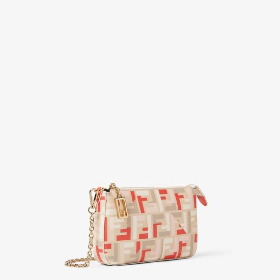 25FW 펜디 FF 패브릭 체인 바게트 파우치 8BS073AV1YF1SY7 Beige - FENDI