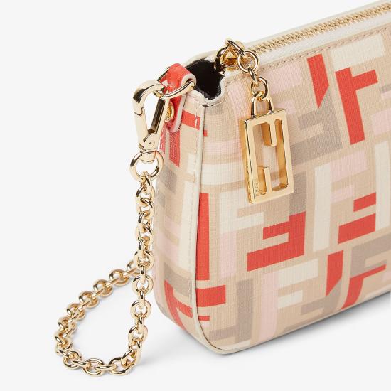 25FW 펜디 FF 패브릭 체인 바게트 파우치 8BS073AV1YF1SY7 Beige - FENDI