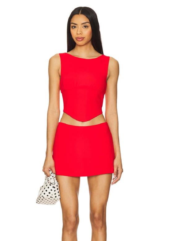  아만다 업리차드 숏 스커트 제이스 스콧 크림슨