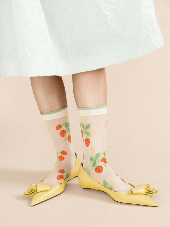  한셀 프롬 바젤 양말 한젤 프롬 바젤 와일드 스트로베리 시어 크루 - HANSEL FROM BASEL