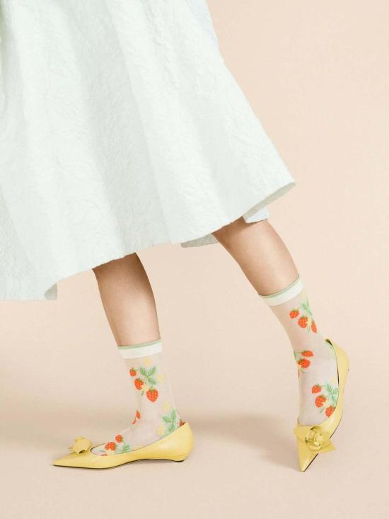  한셀 프롬 바젤 양말 한젤 프롬 바젤 와일드 스트로베리 시어 크루 - HANSEL FROM BASEL