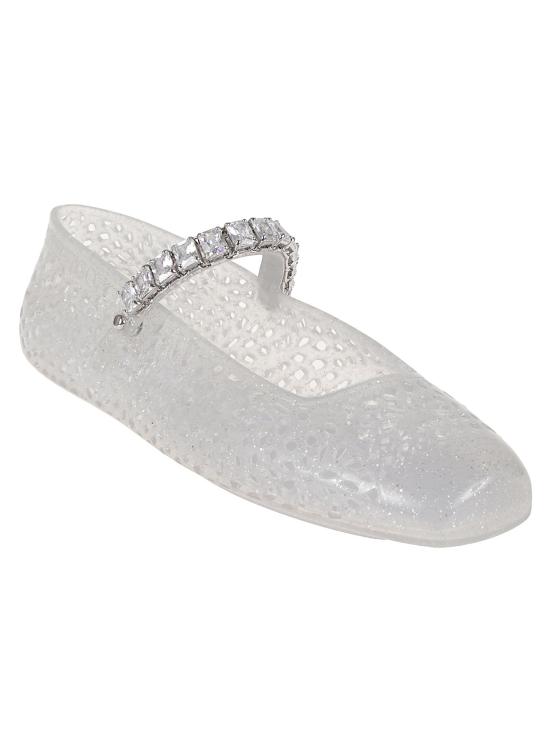 25FW 지미추 플랫 슈즈 J000176685 AA1058 CLEAR SILVER MIX CRYSTAL METALLIC - JIMMY CHOO