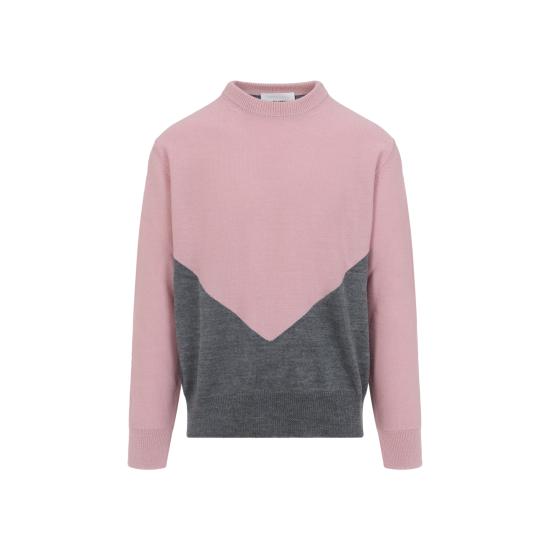 25FW 질샌더 컬러 블록 크루넥 니트  J22GP0246 J14781 697 PINK GREY - JIL SANDER