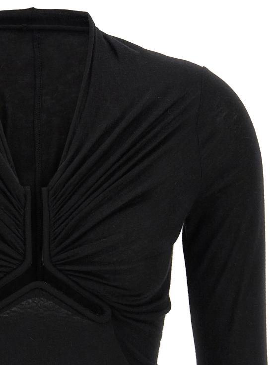 25FW 릭 오웬스 긴팔 티셔츠 RP02E4266JR09 Black - RICK OWENS