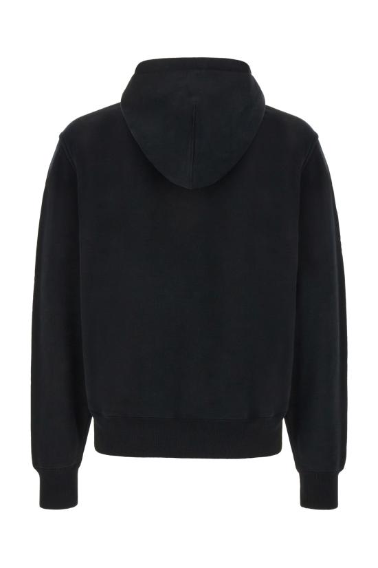 26SS 아미 스몰 하트 로고 루프백 오가닉 코튼 플리스 후드 BFUSW235730 001 BLACK - AMI