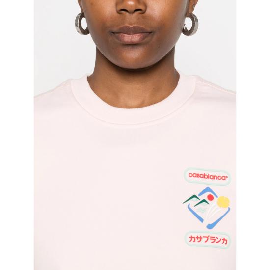25FW 카사블랑카 긴팔 티셔츠 JTP 364 01 PINK - CASABLANCA