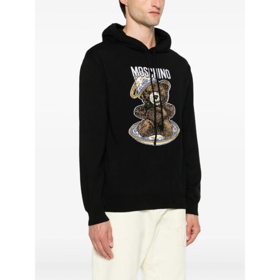 25FW 모스키노 후드 티셔츠 5200 V0928 2555 BLACK - MOSCHINO