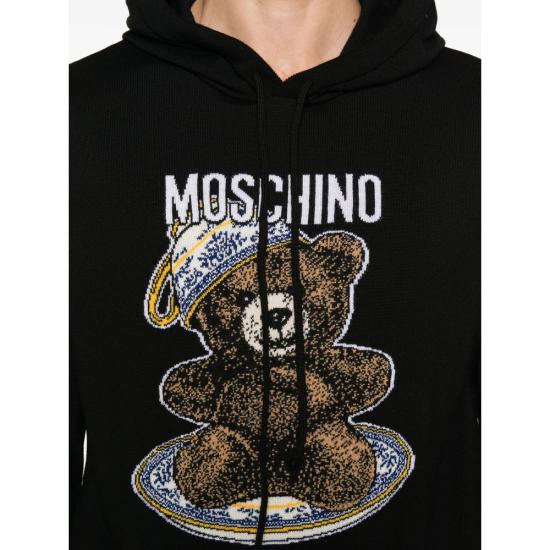 25FW 모스키노 후드 티셔츠 5200 V0928 2555 BLACK - MOSCHINO