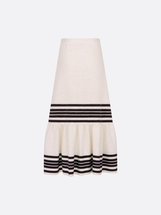 25FW 크리스챤디올 롱 스커트 414J14AM6470810 White - DIOR