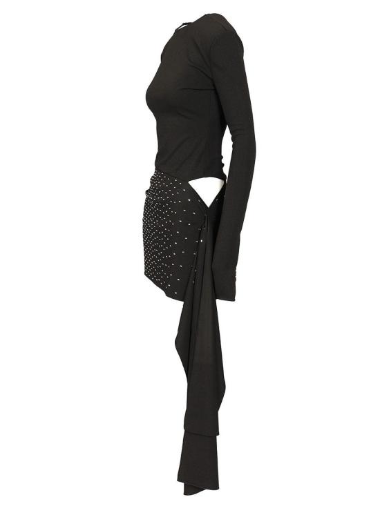 25SS 디 아티코 숏 원피스 250WCA00383 100 Black - THE ATTICO