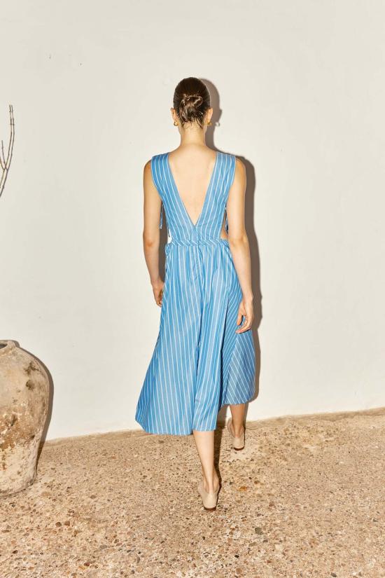  다두라 롱 원피스 다투라 스트라이프 온나 드레스 이집트 블루 - DATURA