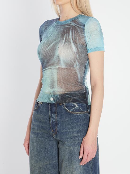 25FW 장 폴 고티에 반팔 티셔츠 W TO313 BLUE - JEAN PAUL GAULTIER