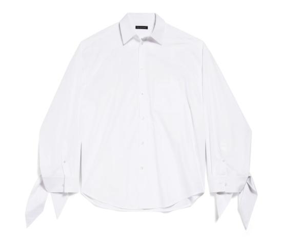 25SS 발렌시아가 셔츠 830990TRM28 9000 WHITE