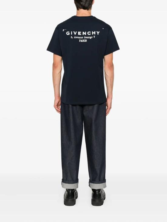 25FW 지방시 반팔 티셔츠 BM71NK3YRJ 499 DARK NAVY - GIVENCHY