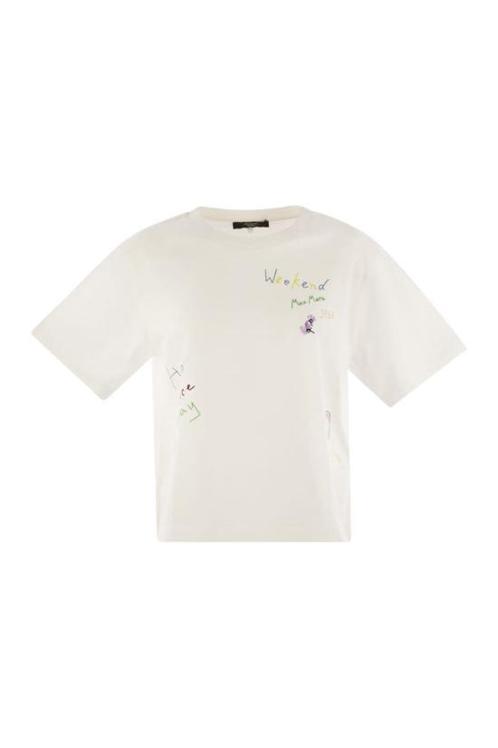 25FW 위켄드막스마라 반팔 티셔츠 2525976051600 002 WHITE