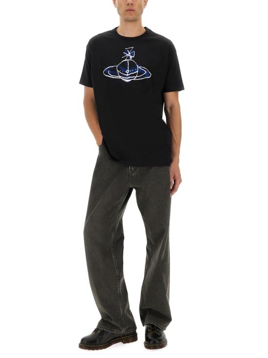 25FW 비비안웨스트우드 반팔 티셔츠 3G01003W J001MN401 BLACK - VIVIENNE WESTWOOD