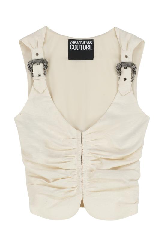 25SS 베르사체 민소매 티셔츠 78HAM206N0439021 panna