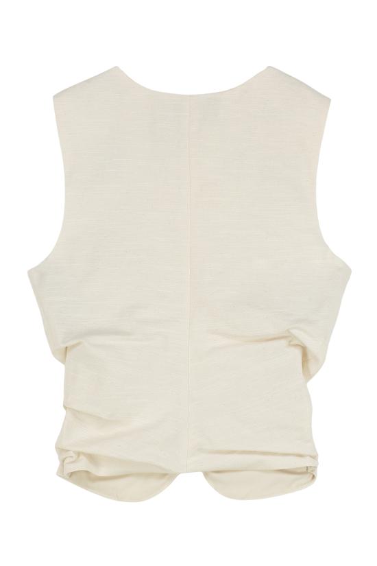 25SS 베르사체 민소매 티셔츠 78HAM206N0439021 panna - VERSACE