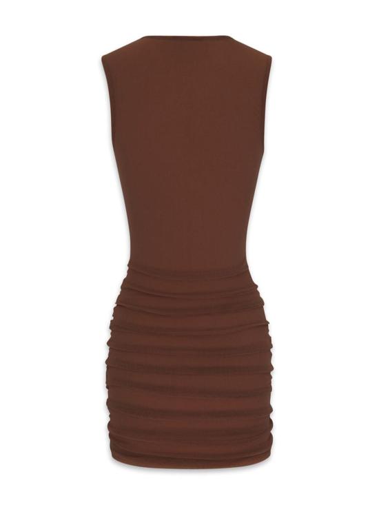 25FW 생로랑 숏 원피스 779419Y4C072360 BROWN - SAINT LAURENT