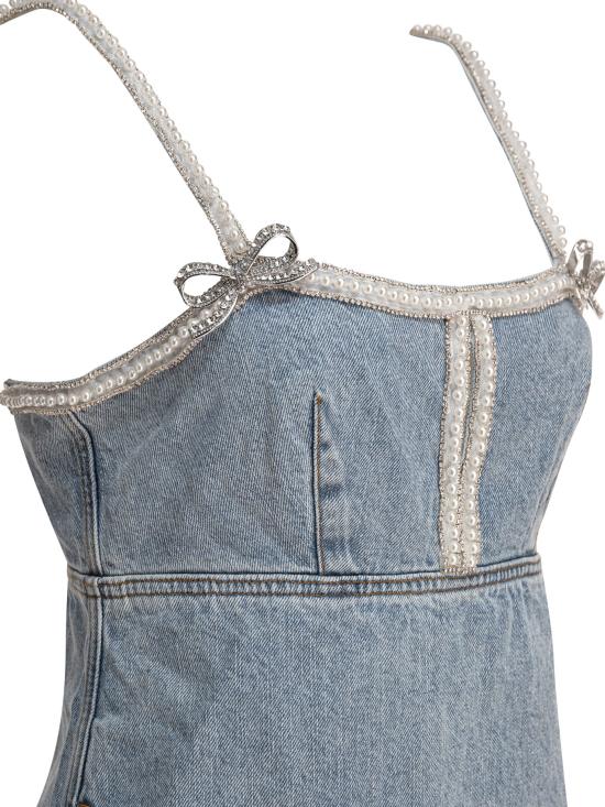 25FW 셀프 포트레이트 데님 원피스 SS25808SBLLIGHTBLUE - SELF PORTRAIT