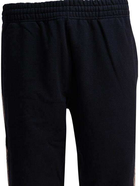 25FW 버버리 체크 트리밍 코튼 조깅 팬츠 8110791 BLACK - BURBERRY