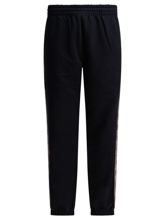 25FW 버버리 체크 트리밍 코튼 조깅 팬츠 8110791 BLACK