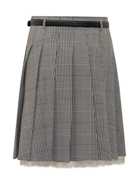 25FW 셀프 포트레이트 미디 스커트 PF25104MSK BLACK WHITE Black - SELF PORTRAIT