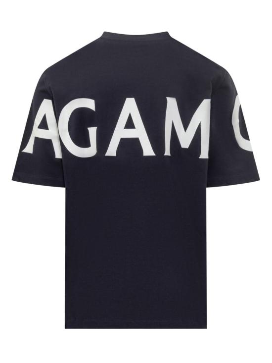 25FW 살바토레 페라가모 반팔 티셔츠 1223030771855 244 BLUE - SALVATORE FERRAGAMO