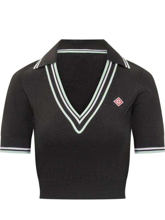 25FW 카사블랑카 반팔 티셔츠 WPF25KW1018 01 Black