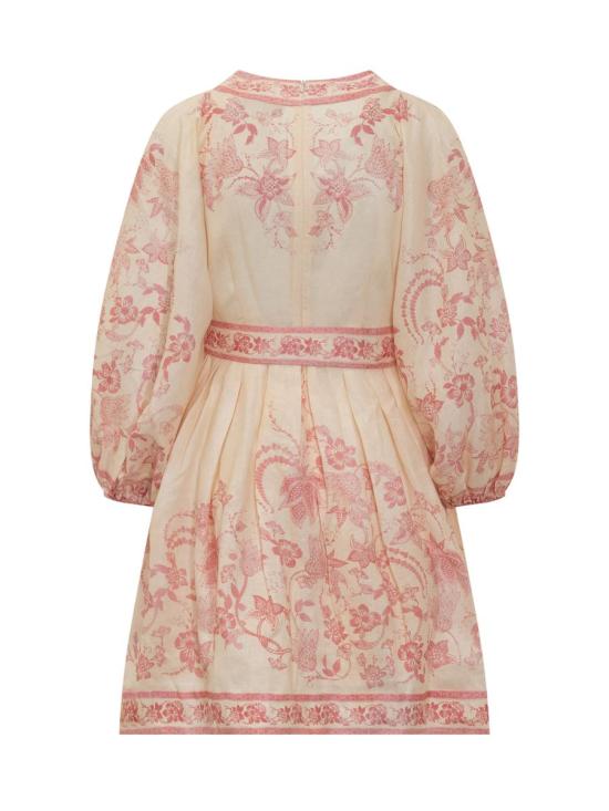 25FW 짐머만 숏 원피스 3500DSS252 CRMPNKFLO PINK - ZIMMERMANN