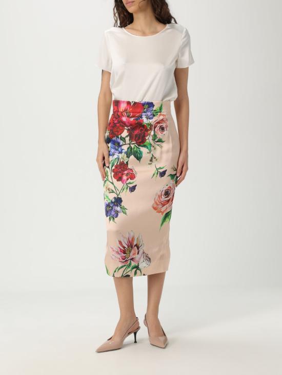 25FW 돌체앤가바나 미디 스커트 F4BCATFSIB5 H25PR White - DOLCE & GABBANA