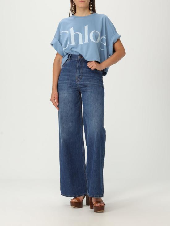 25FW 끌로에 반팔 티셔츠 CH25AJH09183 40Q Blue - CHLOE