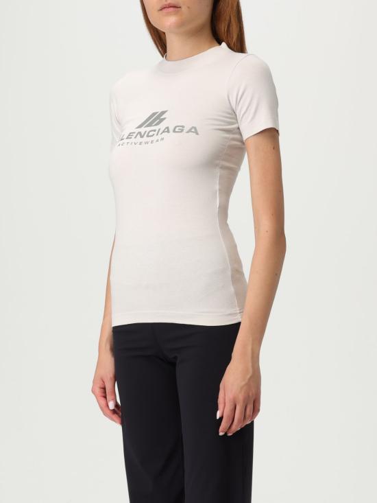25SS 발렌시아가 액티브웨어 피티드 티셔츠 768075TQVU1 9016 White - BALENCIAGA