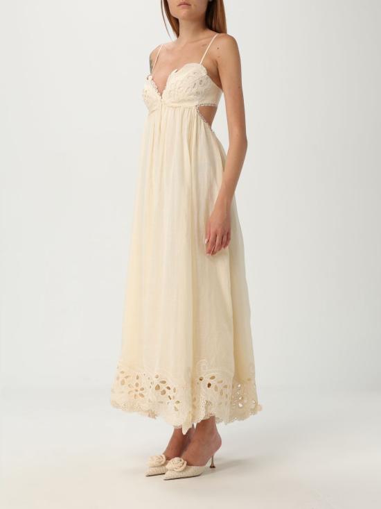 25FW 짐머만 롱 원피스 2929DSS254 CRM Yellow Cream - ZIMMERMANN