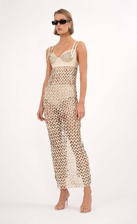  논살란트 레이블 롱 원피스 논샬런트 라벨 할리 드레스 크레마 - NONCHALANT LABEL