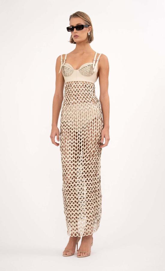  논살란트 레이블 롱 원피스 논샬런트 라벨 할리 드레스 크레마 - NONCHALANT LABEL